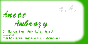 anett ambrozy business card